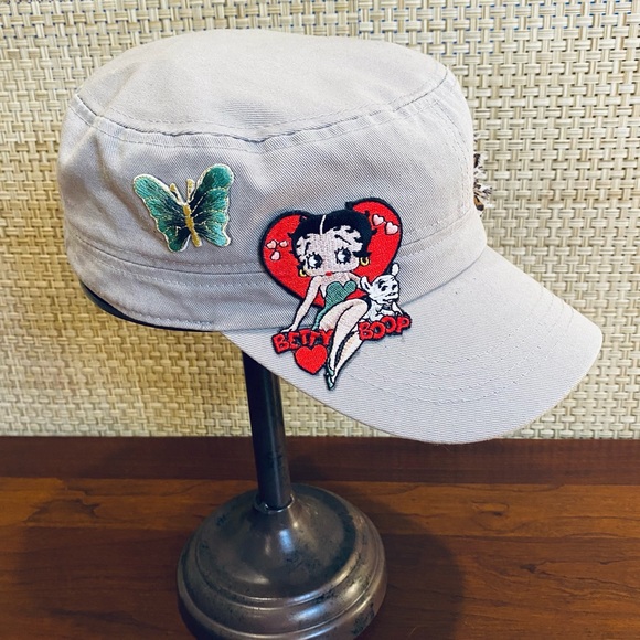 🌟2xHP🌟NWOT Betty Boop Adjustable Gray Cotton Twill Cadet Hat - Picture 2 of 14